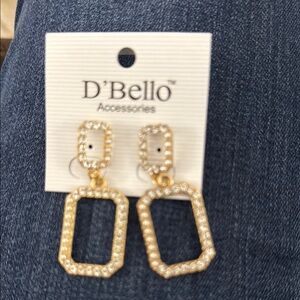 Gold Earrings with Crystal Accents
